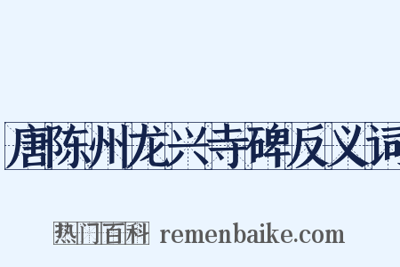 唐陈州龙兴寺碑反义词是什么意思的图片